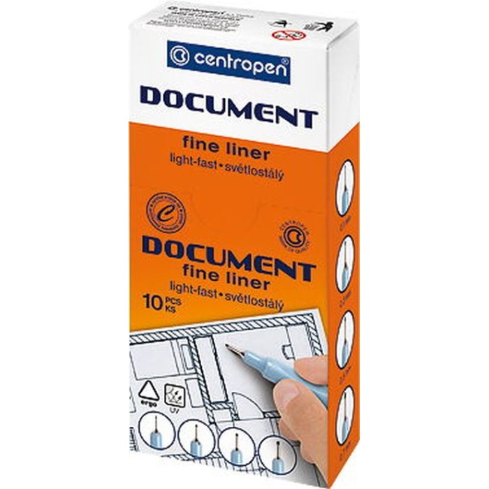 Лінер «Document» 0,1 мм чорний, TM Centropen