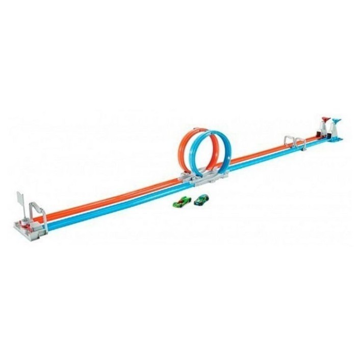 Трек «Подвійна петля» з 2 машинками, у коробці 46х7х38 см, Hot Wheels
