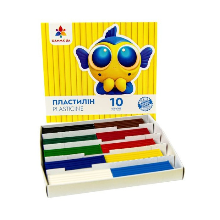 Пластилін дитячий «Захоплення» на 10 кольорів, 160 г, зі стеком, ТМ Гамма-Н