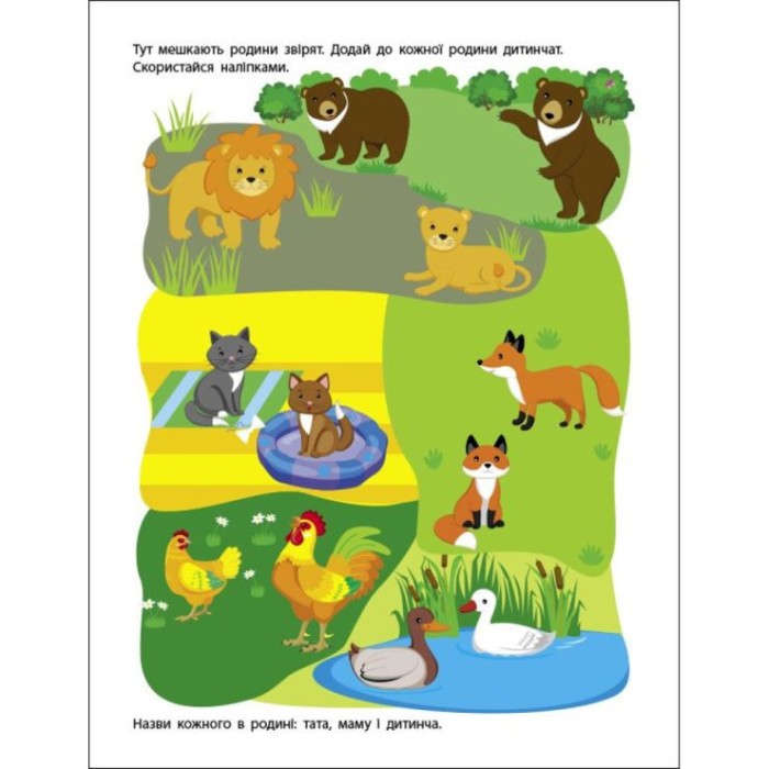 «Заняття з наліпками. Моя дружня родина» на 8 сторінок з м'якою обкладинкою 20х26 см, ТМ Ранок