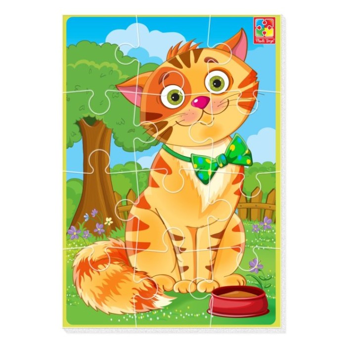 Бебі пазли «Кіт» на 12 елементів, ТМ Vladi Toys