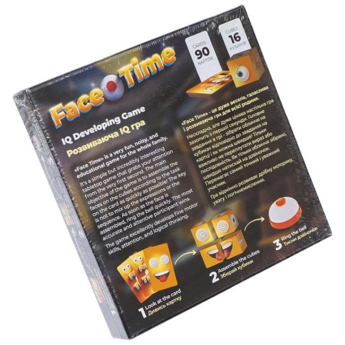 Гра настільна «Face Time» розвиваюча, у коробці 25х25х4 см, ТМ Данко Тойс