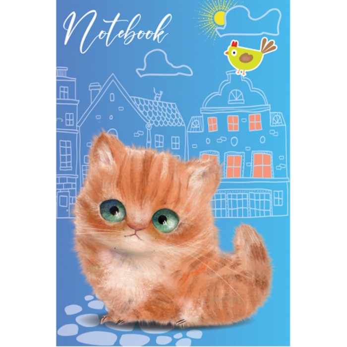 Блокнот «CUTE KATS» А6 на 32 аркуші у клітинку на скобі з м'якою обкладинкою, в асортименті, ТМ Рюкзачок
