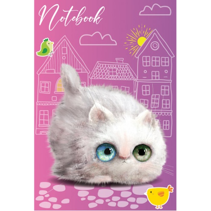 Блокнот «CUTE KATS» А6 на 32 аркуші у клітинку на скобі з м'якою обкладинкою, в асортименті, ТМ Рюкзачок