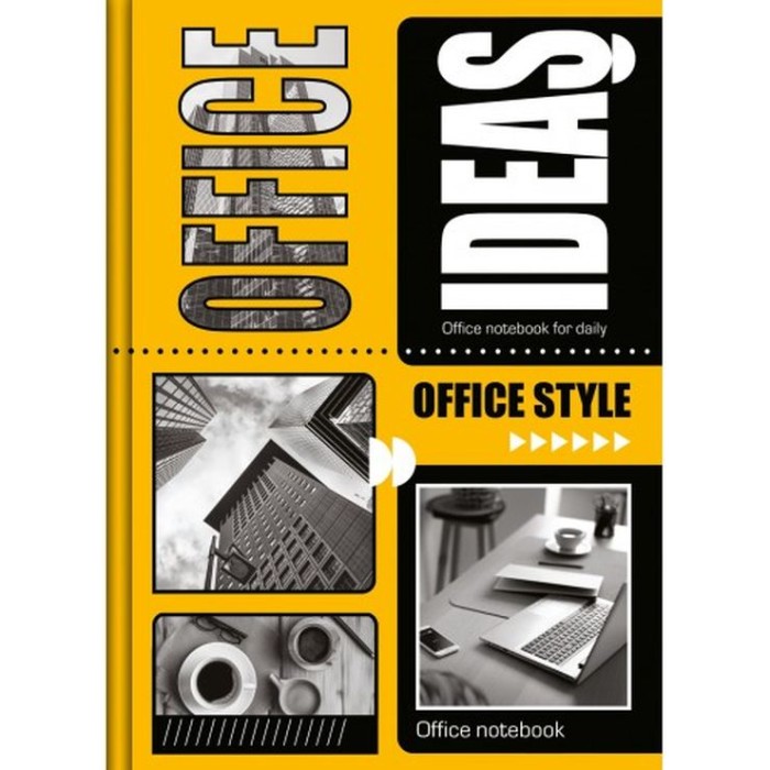Блокнот «OFFICE» А5 на 176 аркуші у клітинку з твердою ламінованою обкладинкою, в асортименті, ТМ Рюкзачок