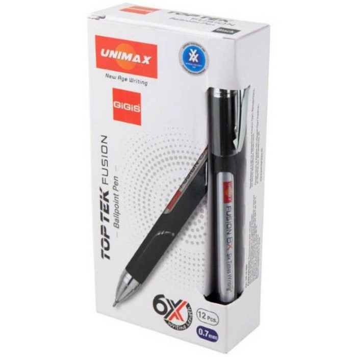 Ручка кулькова «Top Tek Fusion» чорна 10 км, ТМ Unimax