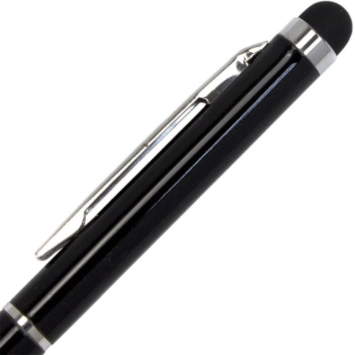 Ручка «STYLUS» кулькова поворотна з металевим чорним корпусом, синя, ТМ Economix