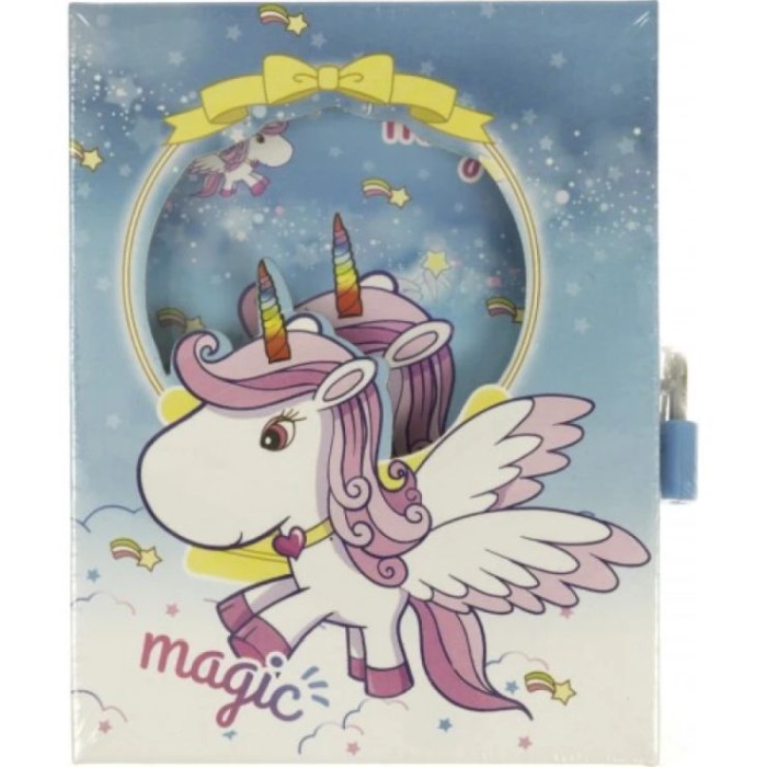 Блокнот «Unicorn» у коробці на замочку 12,5х14,5 см на 45 аркушів у лінію, ТМ J.Otten