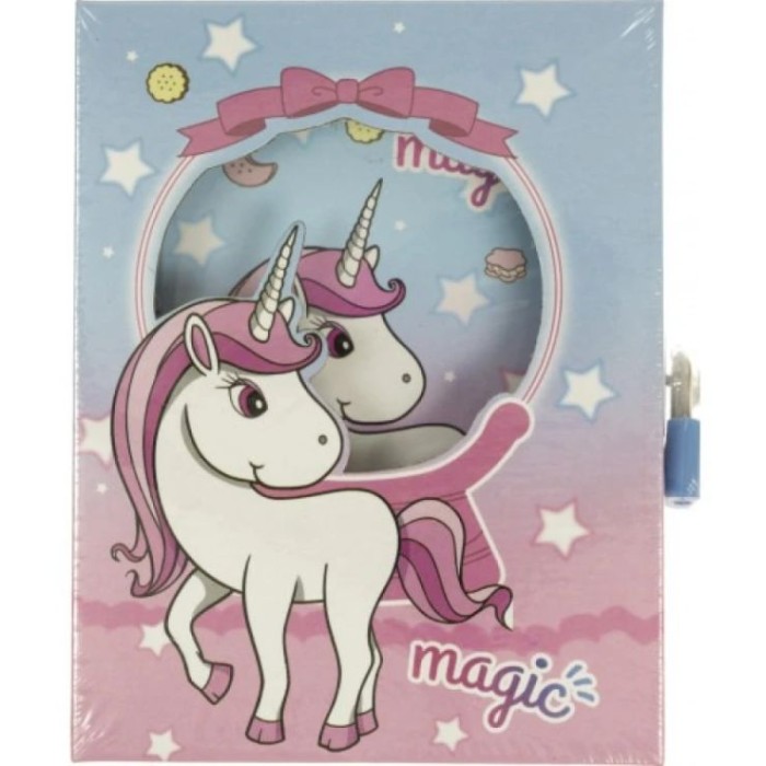 Блокнот «Unicorn» у коробці на замочку 12,5х14,5 см на 45 аркушів у лінію, ТМ J.Otten