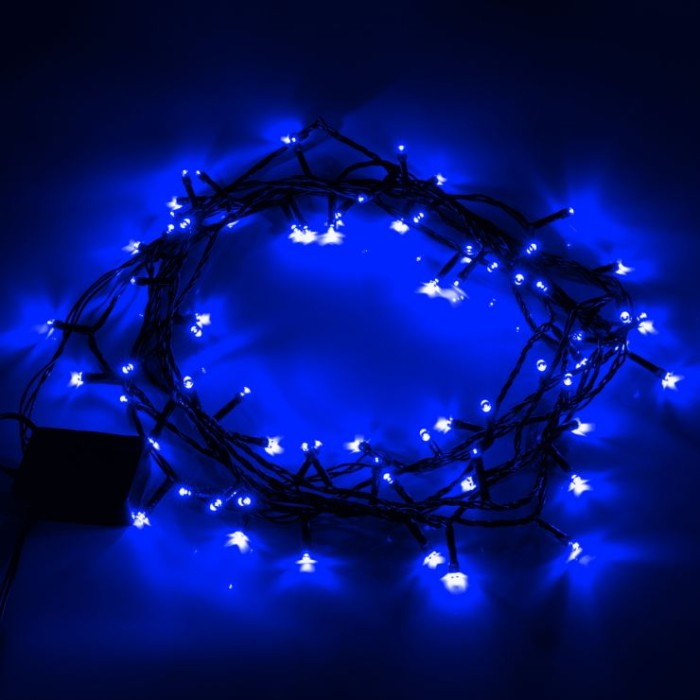Гірлянда - нитка 4,9 м на 70 LED-лампочок синя на 8 режимів мерехтіння, Yes! Fun