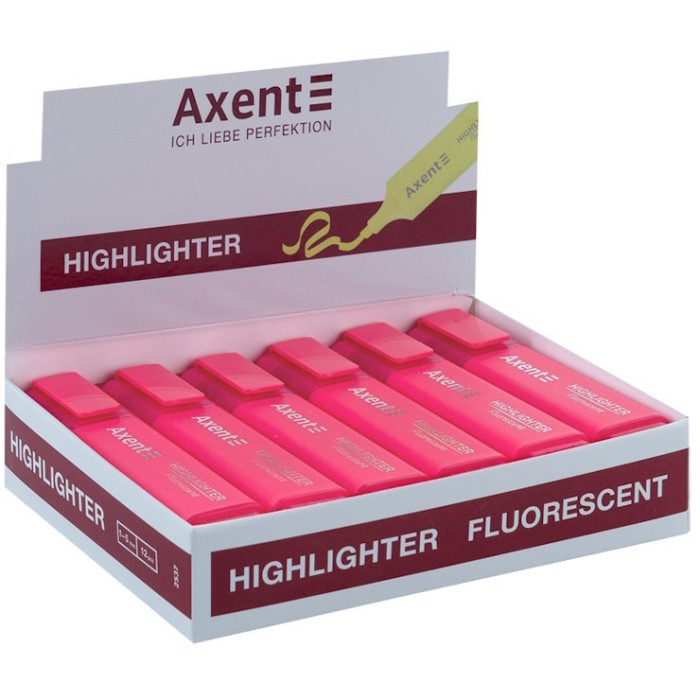 Маркер «Highlighter» клиноподібний 1-5 мм рожевий, ТМ Axent