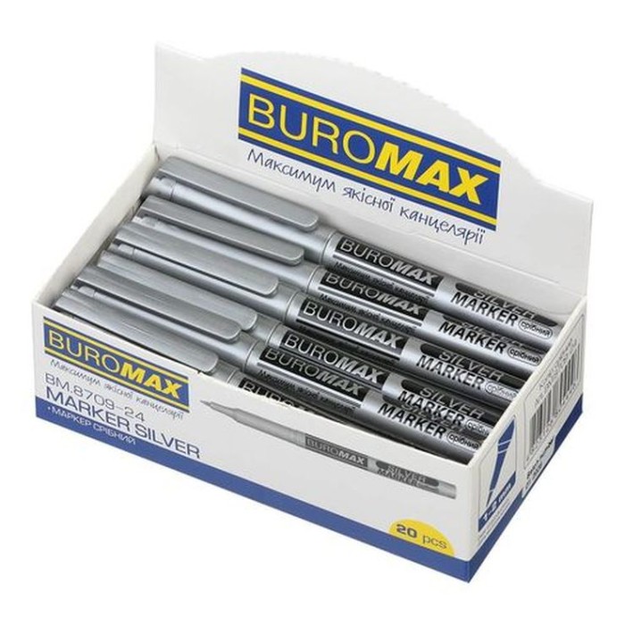 Маркер «SILVER» 1-2 мм, сріблястий, ТМ Buromax