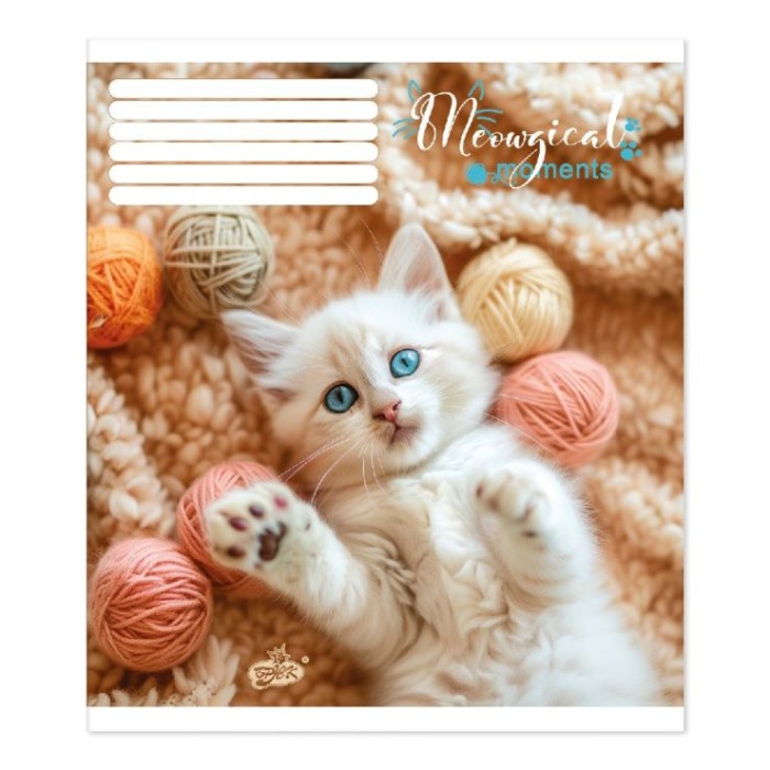 Зошит на 12 аркушів у лінію «Маленькі лапки» №2543, ТМ Brisk
