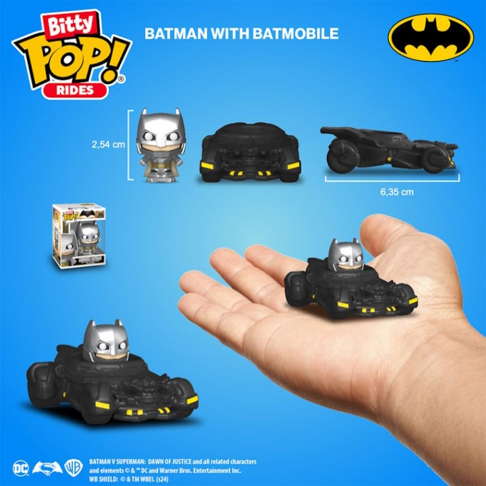 Ігровий набір BITTY POP! Ride «DC»: Бетмен 2,5 см та Бетманомобіль 6,3 см, у коробці 5х10х8 см