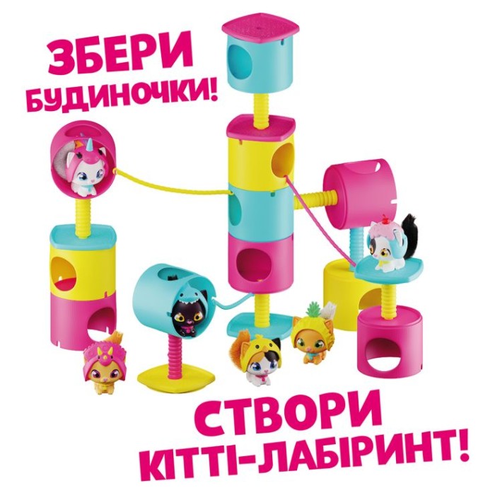 Ігровий набір QT KITTIES «Котик Джинжер»: фігурка 3х6х7 см, будиночок, аксесуари, у коробці 10х10х10 см