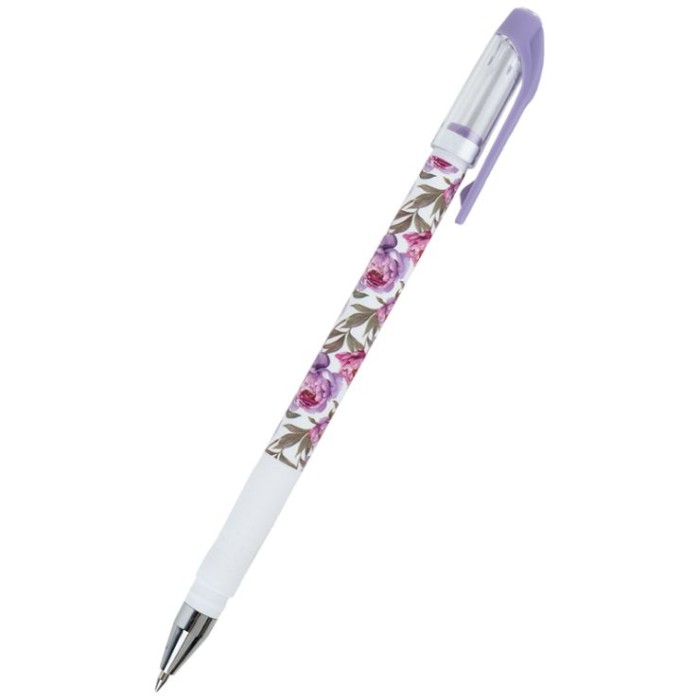 Ручка «Floral White» кулькова синя, ТМ Axent