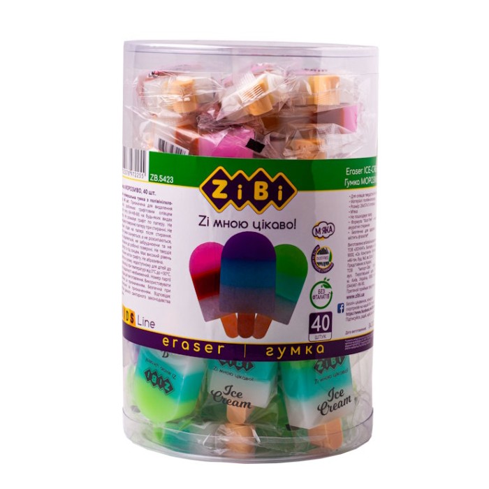 Гумка «Іce cream» 2,6х5,7х1.3 см, ТМ ZiBi