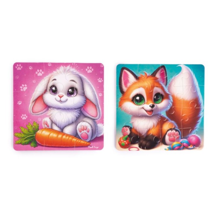 Пазли м'які «Зайчик і лисичка» на 25 елементів, ТМ Vladi Toys