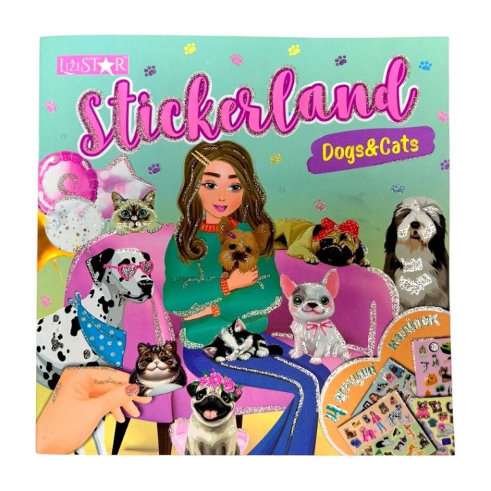 Книга з наліпками «Stickerland» на 18 аркушів з м`якою обкладинкою 23х23 см, в асортименті, ТМ Апельсин