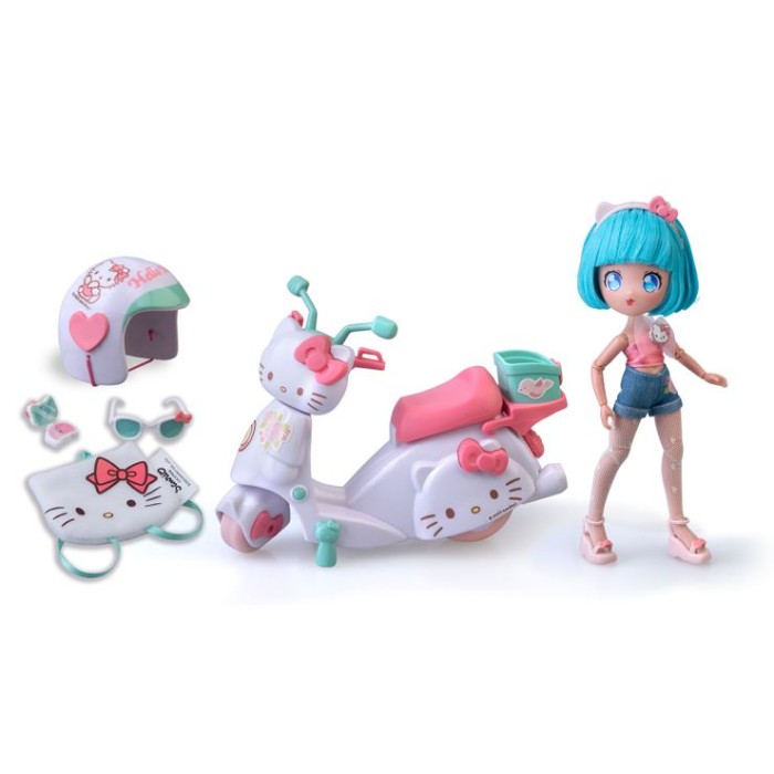 Ігровий набір 4SF MANGA DOLLS серії «Hello Kitty. Красива Пінк на скутері» 19,5 см з аксесуарами, у коробці 25х33х8 см