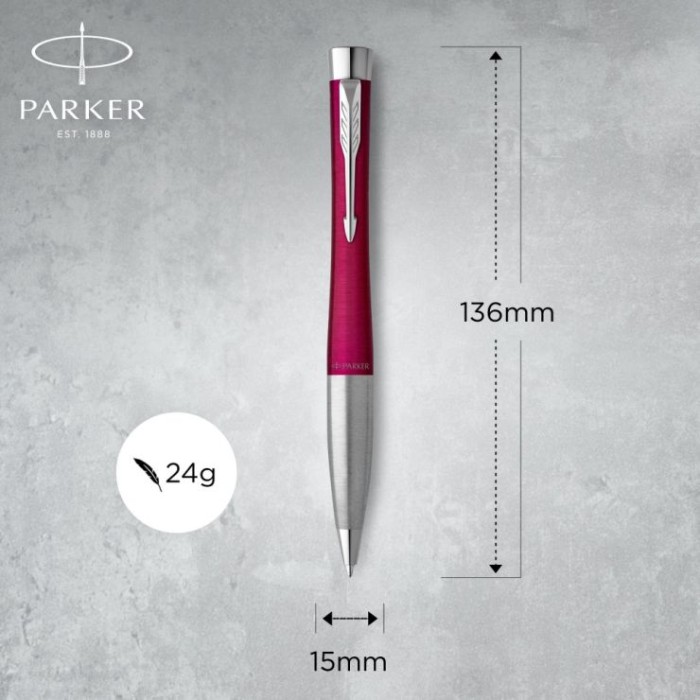 Ручка «Urban Vibrant Magenta» кулькова хромована, ТМ Parker