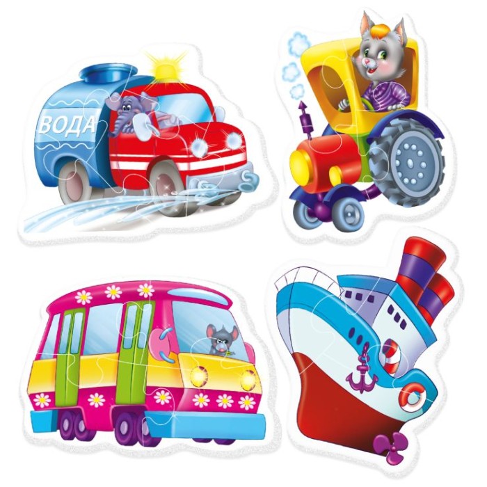 Бебі пазли «Допоміжні машини» на 16 елементів, ТМ Vlady Toys