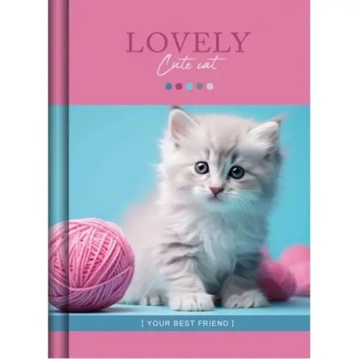 Блокнот «CUTE CAT» А6 на 176 аркушів у клітинку з ламінованою обкладинкою ТМ Рюкзачок, в асортименті