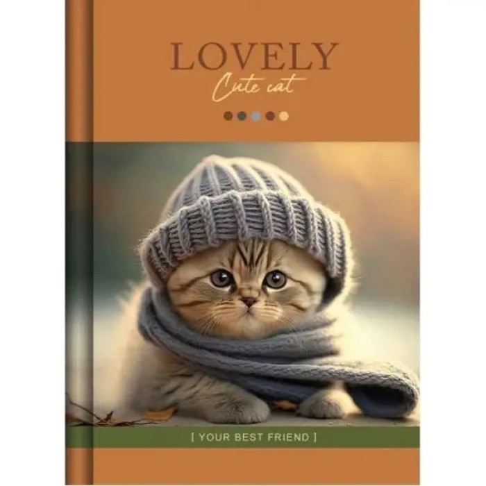 Блокнот «CUTE CAT» А6 на 176 аркушів у клітинку з ламінованою обкладинкою ТМ Рюкзачок, в асортименті
