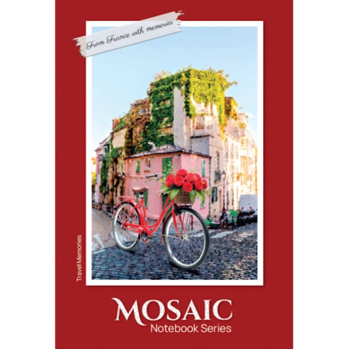 Канцелярська книга «MOSAIC» А4 на 80 аркушів у клітинку з твердою палітуркою та ламінованою обкладинкою, в асортименті, ТМ Рюкзачок