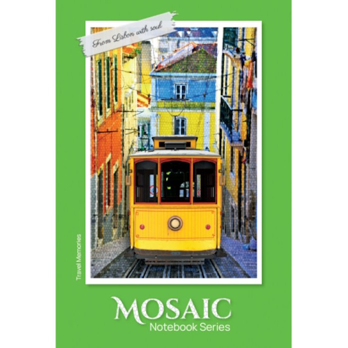 Канцелярська книга «MOSAIC» А4 на 80 аркушів у клітинку з твердою палітуркою та ламінованою обкладинкою, в асортименті, ТМ Рюкзачок