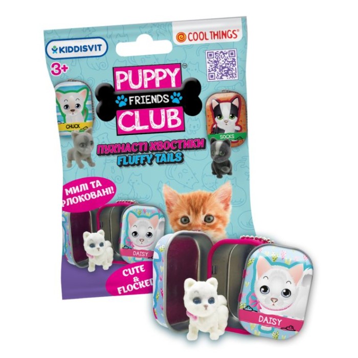 Фігурка-сюрприз COOL THINGS «Puppy Club. Пухнасті хвости» 2 см, в асортименті, у металевій коробоці у пакеті