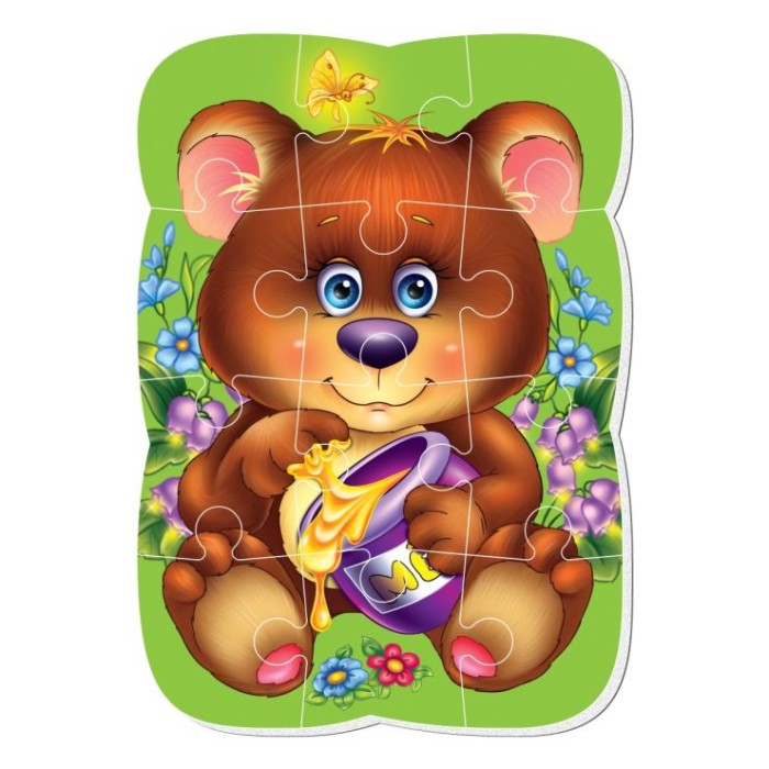 Пазли магнітні «Малюк зможе. Ведмедик» на 12 елементів, ТМ Vladi Toys