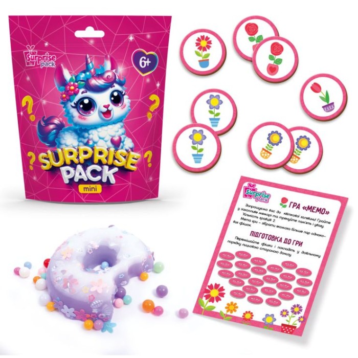 Настільна гра «Surprise Pack Mini 2» з сюрпризом з сквіша та карток, у пакеті 17х6х19 см, ТМ Vladi Toys