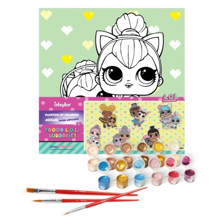 Картина за номерами «L.O.L. Surprise! TroopSurprise Kitty Queen With Kitty Kitty» 40х40 см, ТМ Ідейка