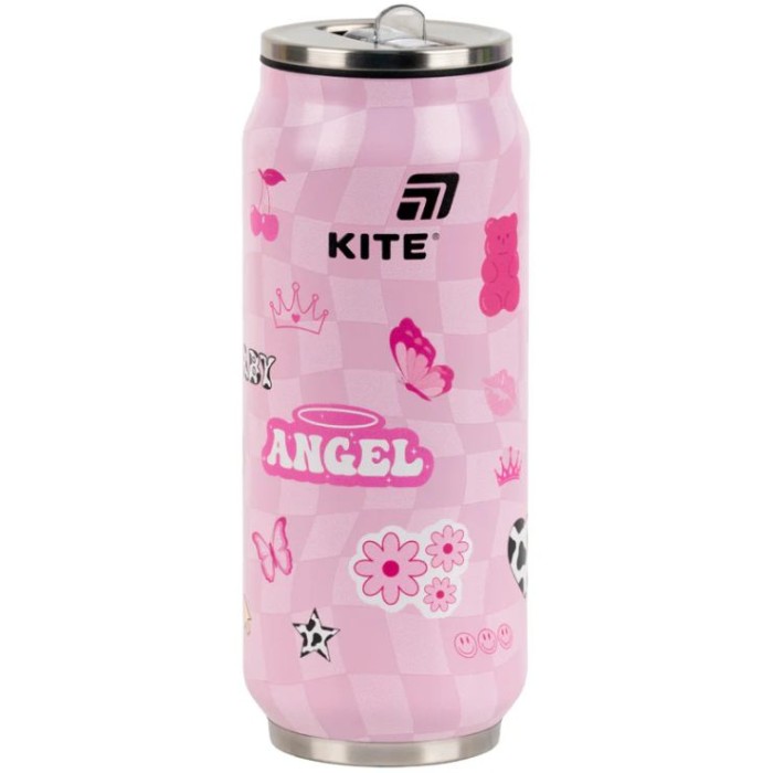 Термокухоль «Angel» 500 мл з трубочкою, ТМ Kite