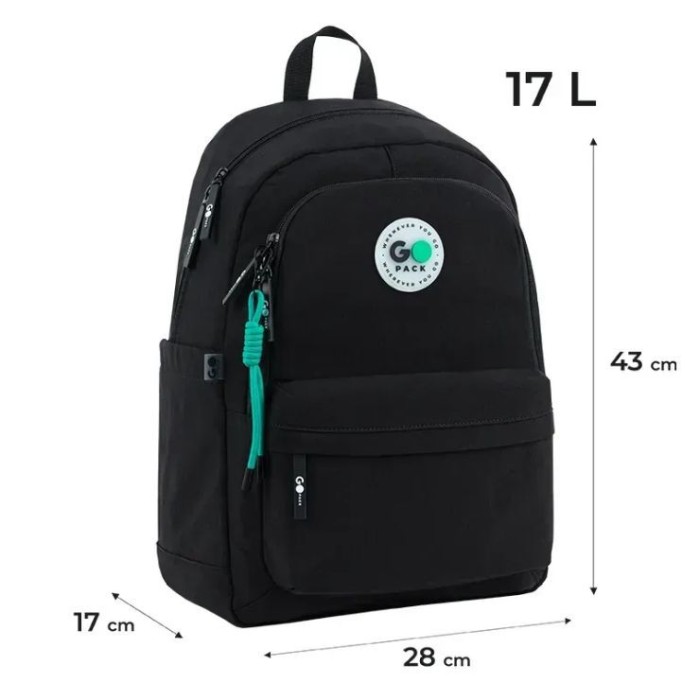 Рюкзак 44х28х17 см чорний, 141L-3, GoPack Education Teens