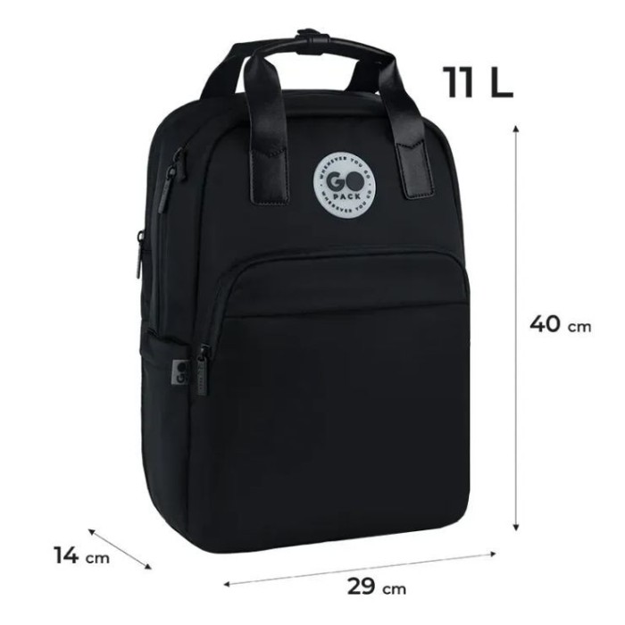 Рюкзак 40х29х14 см чорний, 122M-1, GoPack Teens