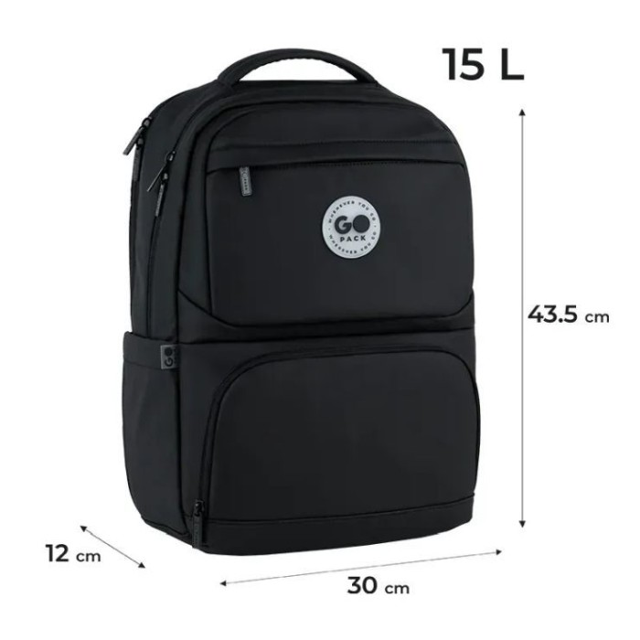 Рюкзак 43,5х30х12 см чорний, 150L, GoPack Teens