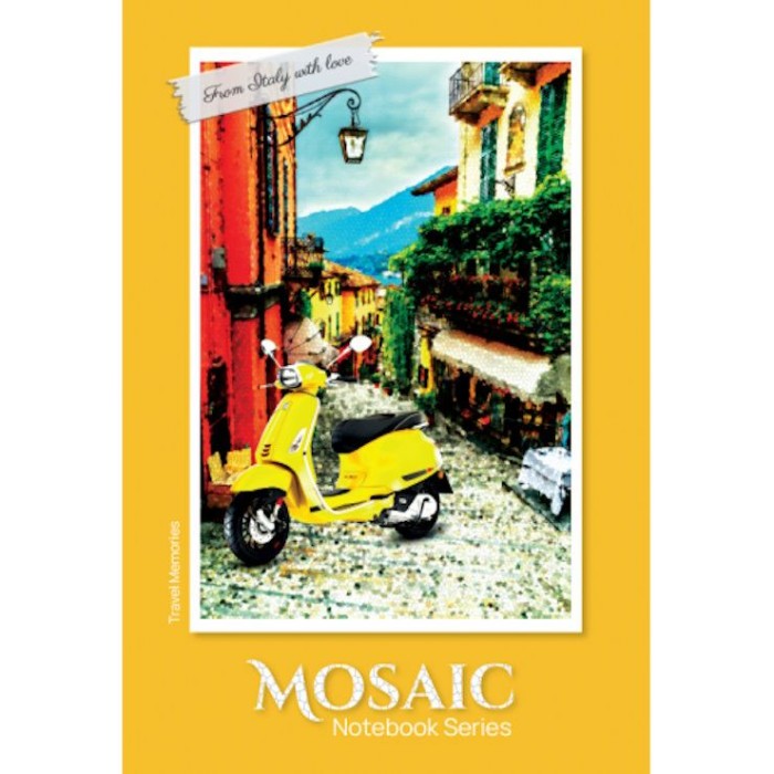 Канцелярська книга «MOSAIC» А4 на 176 аркушів у клітинку з ламіновваною обкладинкою ТМ Рюкзачок, в асортименті