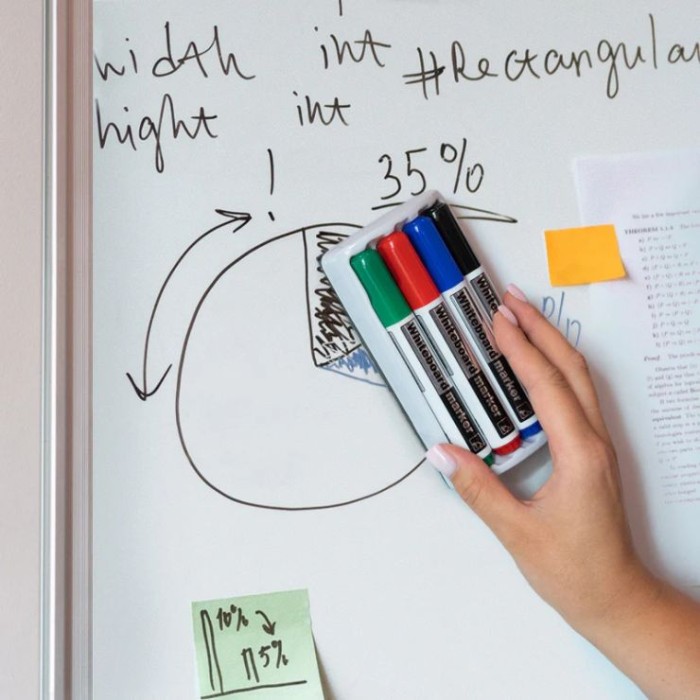 Набір для дошки «Whiteboard»: 4 маркери та магнітний тримач-губка, ТМ Axent
