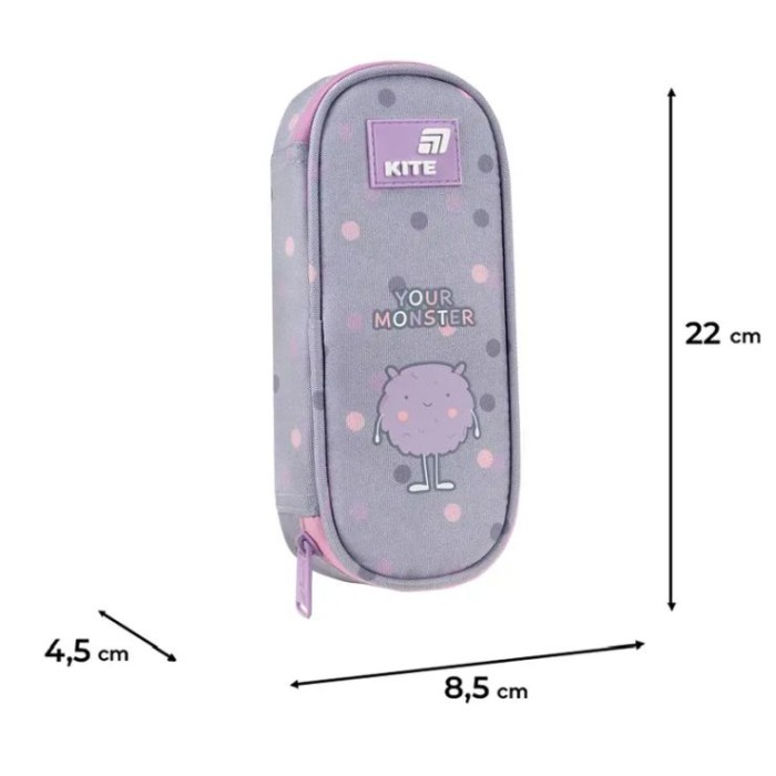 Пенал «Cute Monster» 22х4,5х8,5 см 599, ТМ Kite