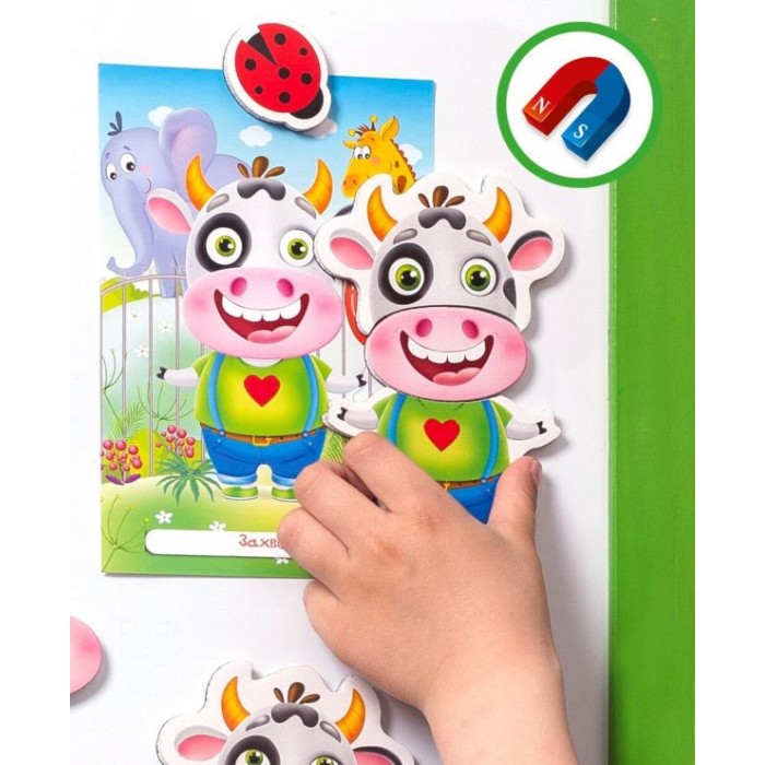Гра настільна «Емоції» на 8 крток, 21 магніт та 9 емоцій, ТМ Vlady Toys