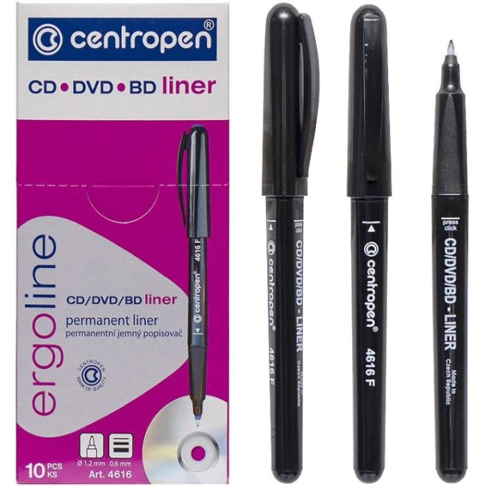 Лінер для CD/DVD/BD 0,6 мм чорний, на спиртовій основі, ТМ Centropen