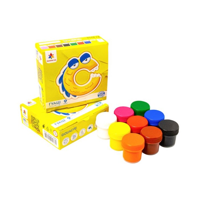 Фарби гуашеві «Малята» на 9 кольорів по 10 мл, Гамма-Н
