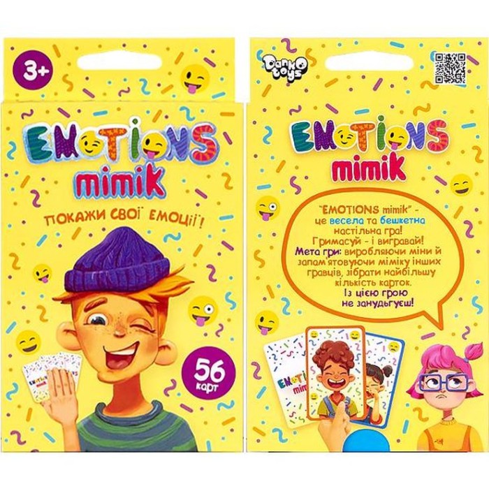 Гра карткова «Emotions Mimik», у коробці 13х9х2,5 см, ТМ Данко Тойс