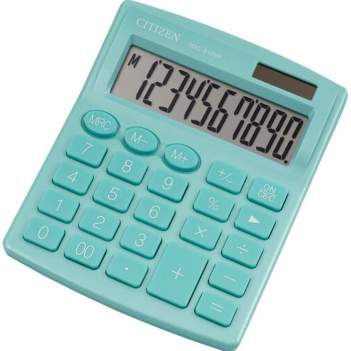 Калькулятор «CITIZEN» 12,5х10,5 см, SDC810NRGRE-green