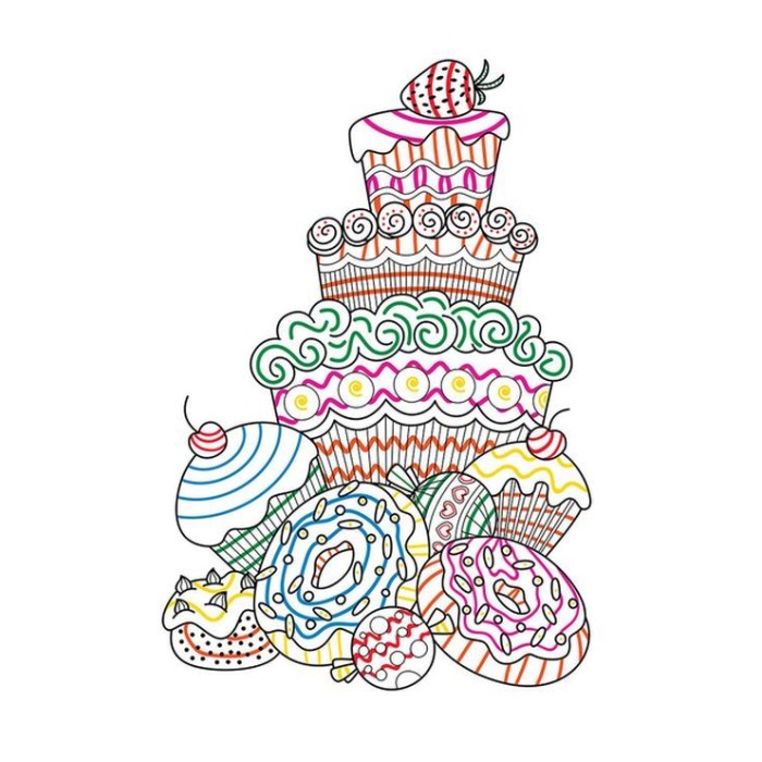 Водна розмальовка «Yummy cupcakes» А4 на 12 аркушів з м`якою обкладинкою, ТМ YES