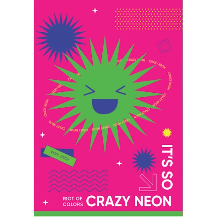 Блокнот «CREAZY NEON» А6 на 32 аркуші у клітинку на скобі з м'якою обкладинкою, в асортименті, ТМ Рюкзачок