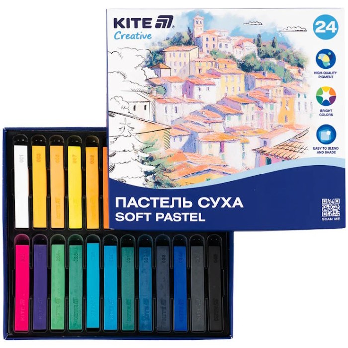 Пастель «Creative» на 24 кольори суха, ТМ Kite