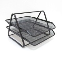 Лоток «Сітка» горизонтальний металевий на 2 відділення чорний 300х350 мм, ТМ J.Otten